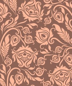 Beige Flowers on Brown